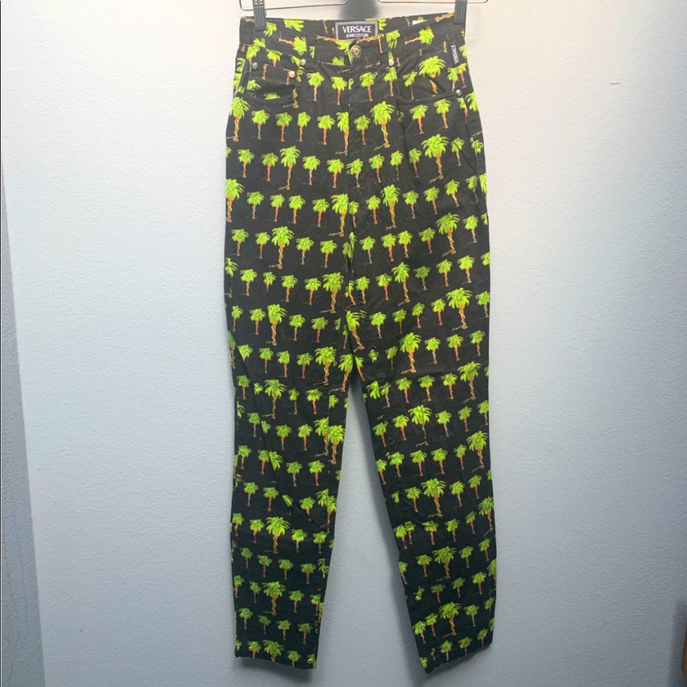 VERSACE JEANS COUTURE | Palm Print High Rise Jeans